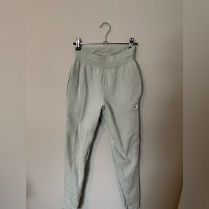 XS Champion reverse weave joggers pale green